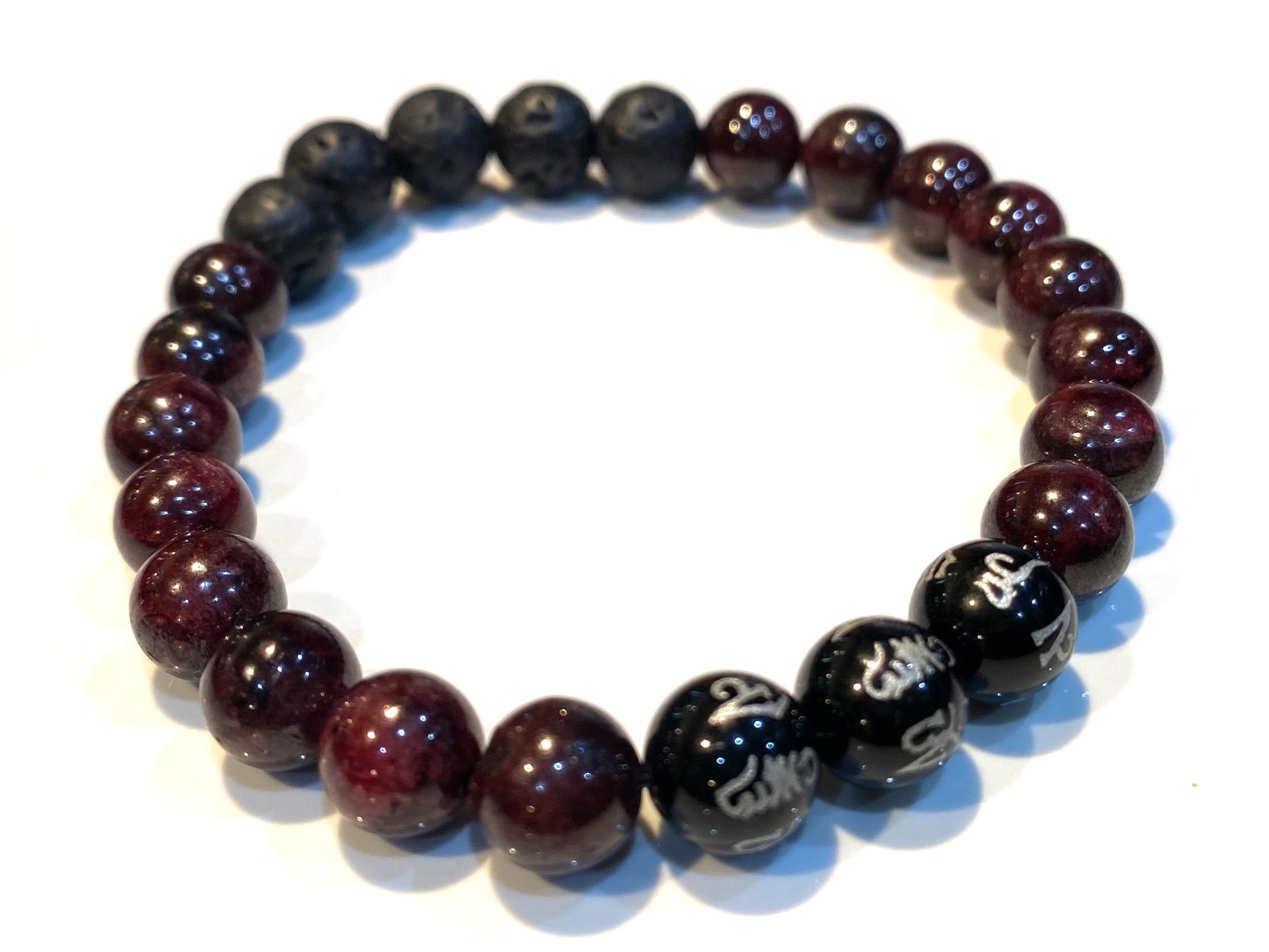 Garnet Stone Tiger Eye Bracelet Beads Naturally stretchy With