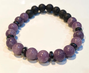 Aromatherapy Healing Stone Bracelet  - Lepidolite for Anxiety