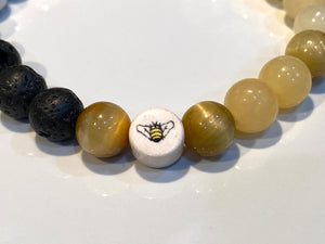 Aromatherapy Healing Stone Bracelet - Honey bee