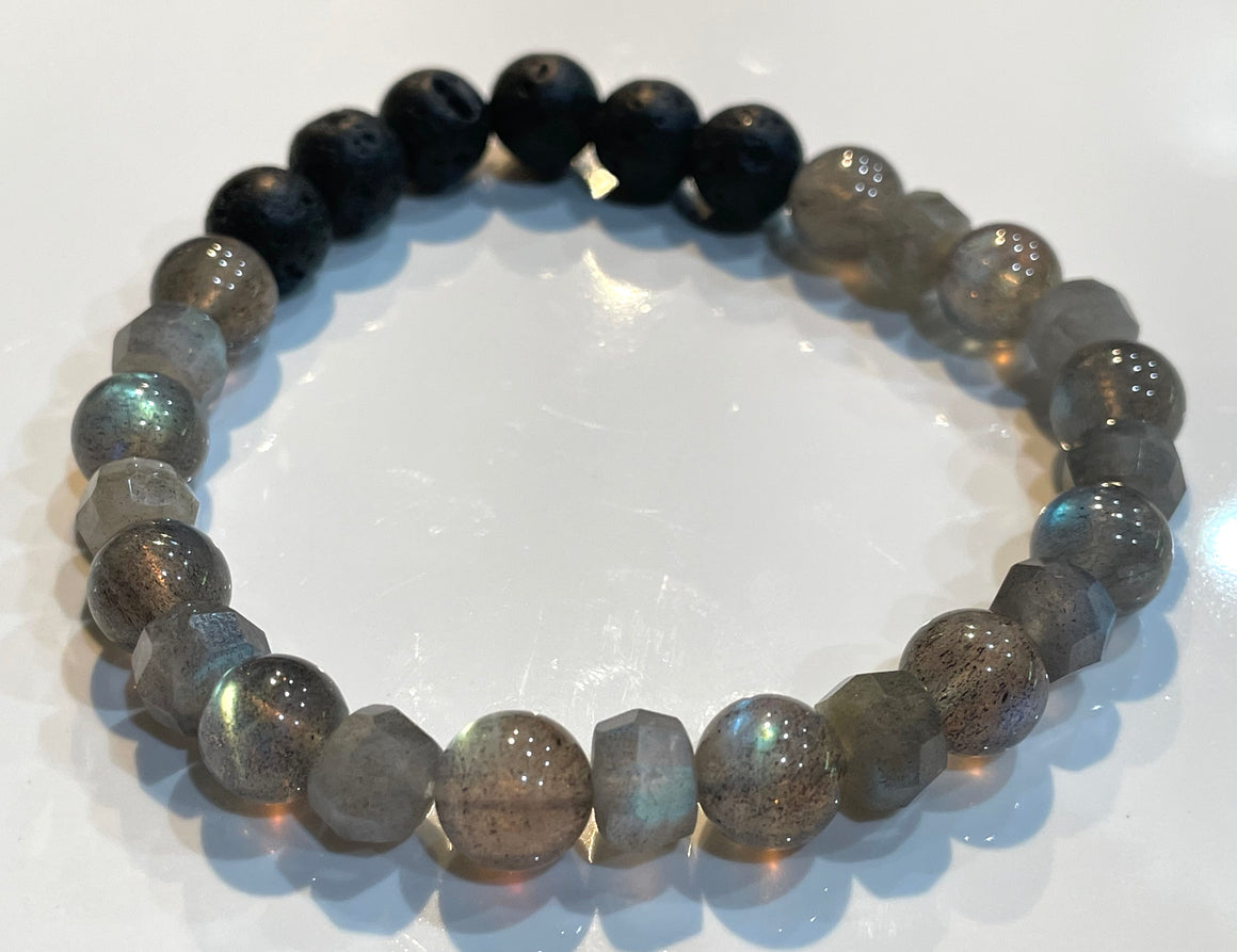 Aromatherapy Healing Stone Bracelet  - Labradorite Protection