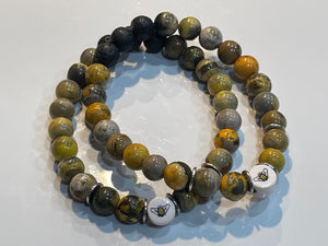 Bumblebee Jasper Collection - Bracelet - Stones - Carved