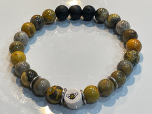 Bumblebee Jasper Collection - Bracelet - Stones - Carved