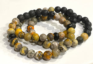 Bumblebee Jasper Collection - Bracelet - Stones - Carved