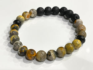 Bumblebee Jasper Collection - Bracelet - Stones - Carved