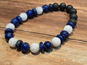 Aromatherapy Healing Stone Bracelet  - Self Heal - Blue Lapis