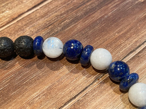 Aromatherapy Healing Stone Bracelet  - Self Heal - Blue Lapis