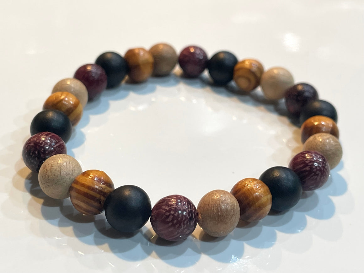 Aromatherapy Healing Stone Bracelet - Exotic Wood - Oakwood Natural Living