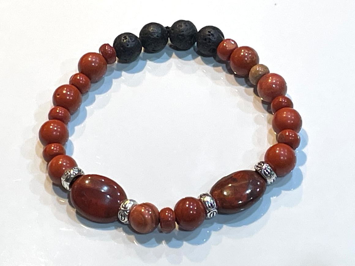 Aromatherapy Healing Stone Bracelet  - Recovery - Red Jasper