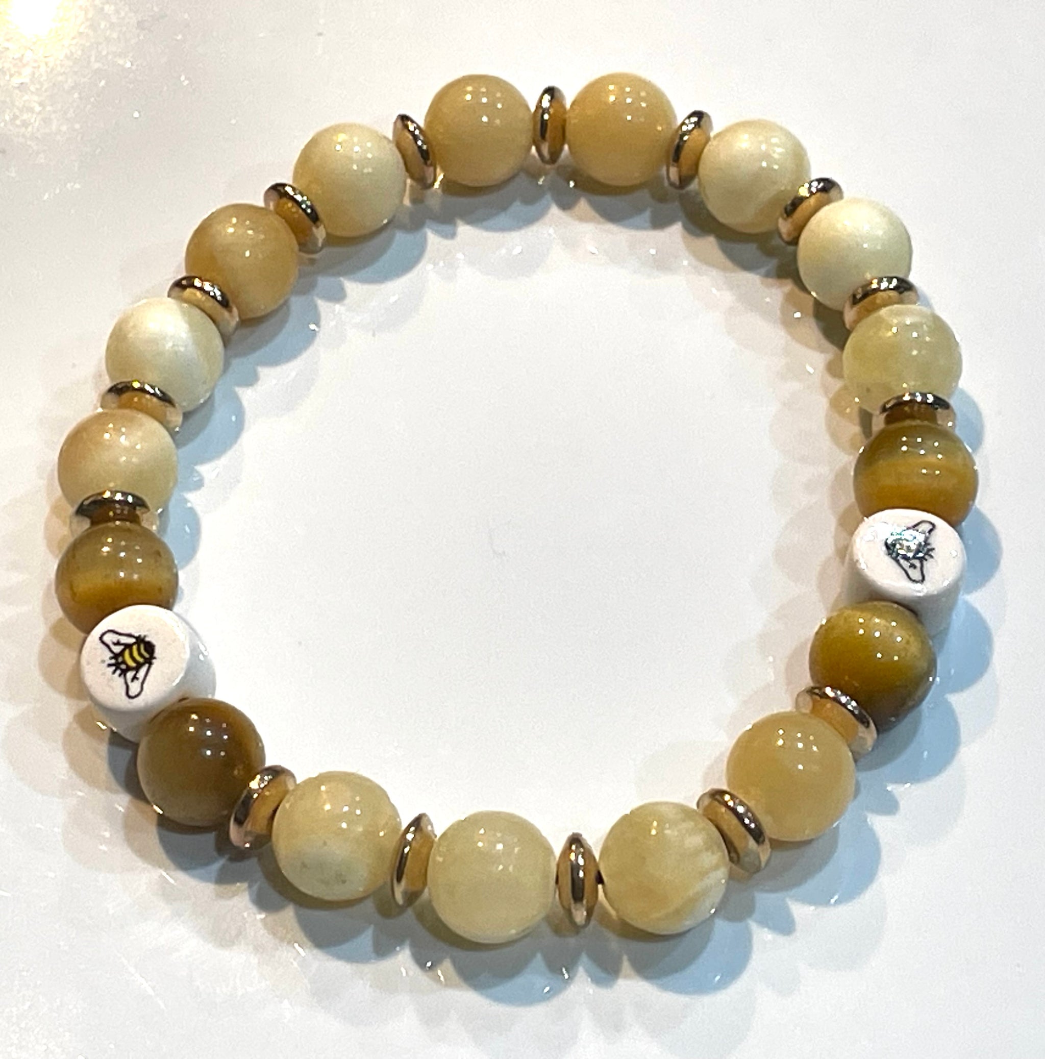 Aromatherapy Healing Stone Bracelet - Honey bee