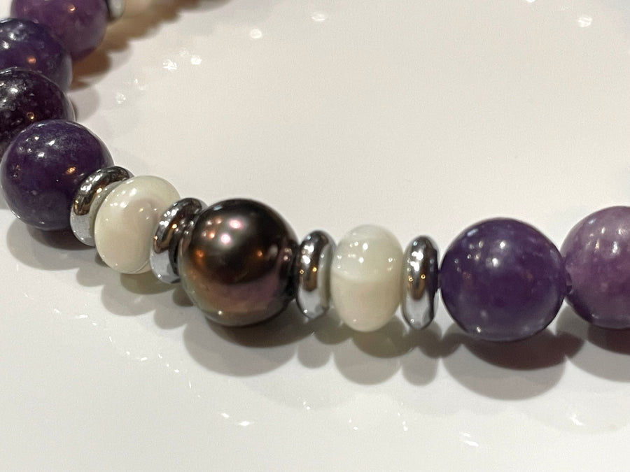 Aromatherapy Healing Stone Bracelet  - Lepidolite for Anxiety
