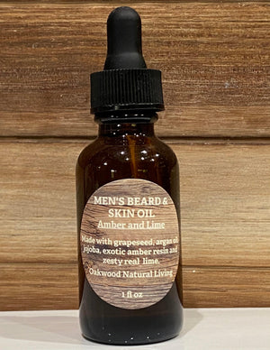 Mens Beard & Skin Oil  " Amber and Lime " - Oakwood Natural Living