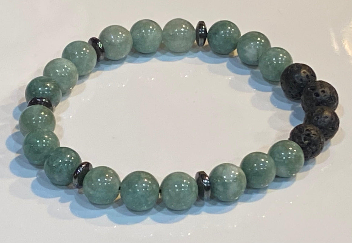 Aromatherapy Healing Stone Bracelet BURMA JADE - Oakwood Natural Living