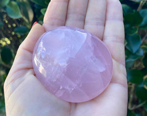 Rose Quartz Palm Stone - Oakwood Natural Living