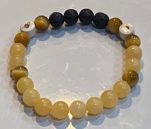 Aromatherapy Healing Stone Bracelet - Honey bee