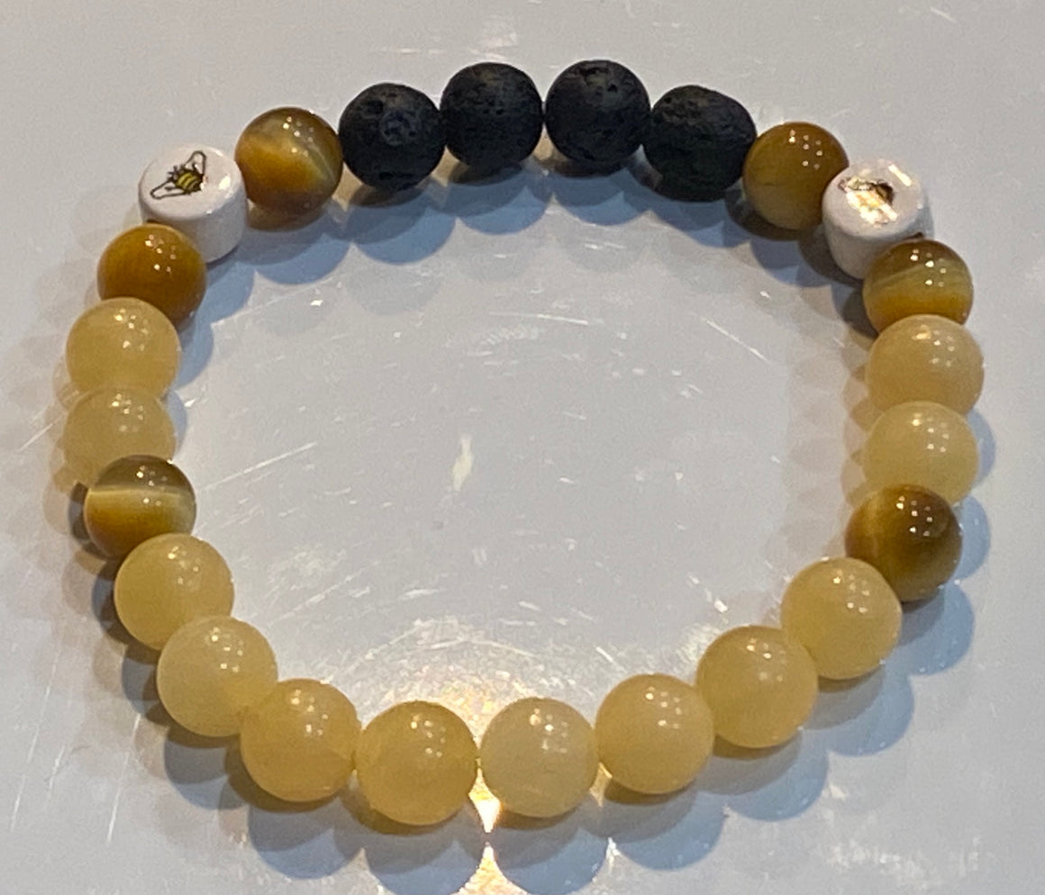 Aromatherapy Healing Stone Bracelet - Honey bee