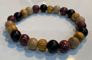 Aromatherapy Healing Stone Bracelet - Exotic Wood - Oakwood Natural Living