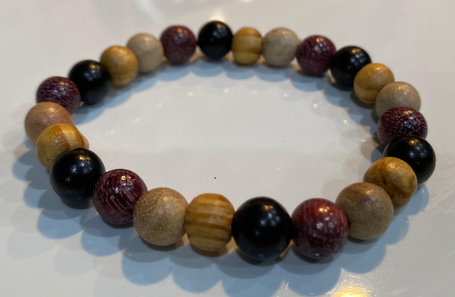 Aromatherapy Healing Stone Bracelet - Exotic Wood - Oakwood Natural Living