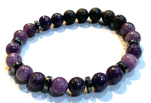 Aromatherapy Healing Stone Bracelet  - Lepidolite for Anxiety