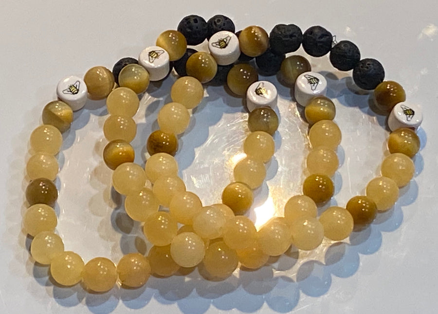 Aromatherapy Healing Stone Bracelet - Honey bee