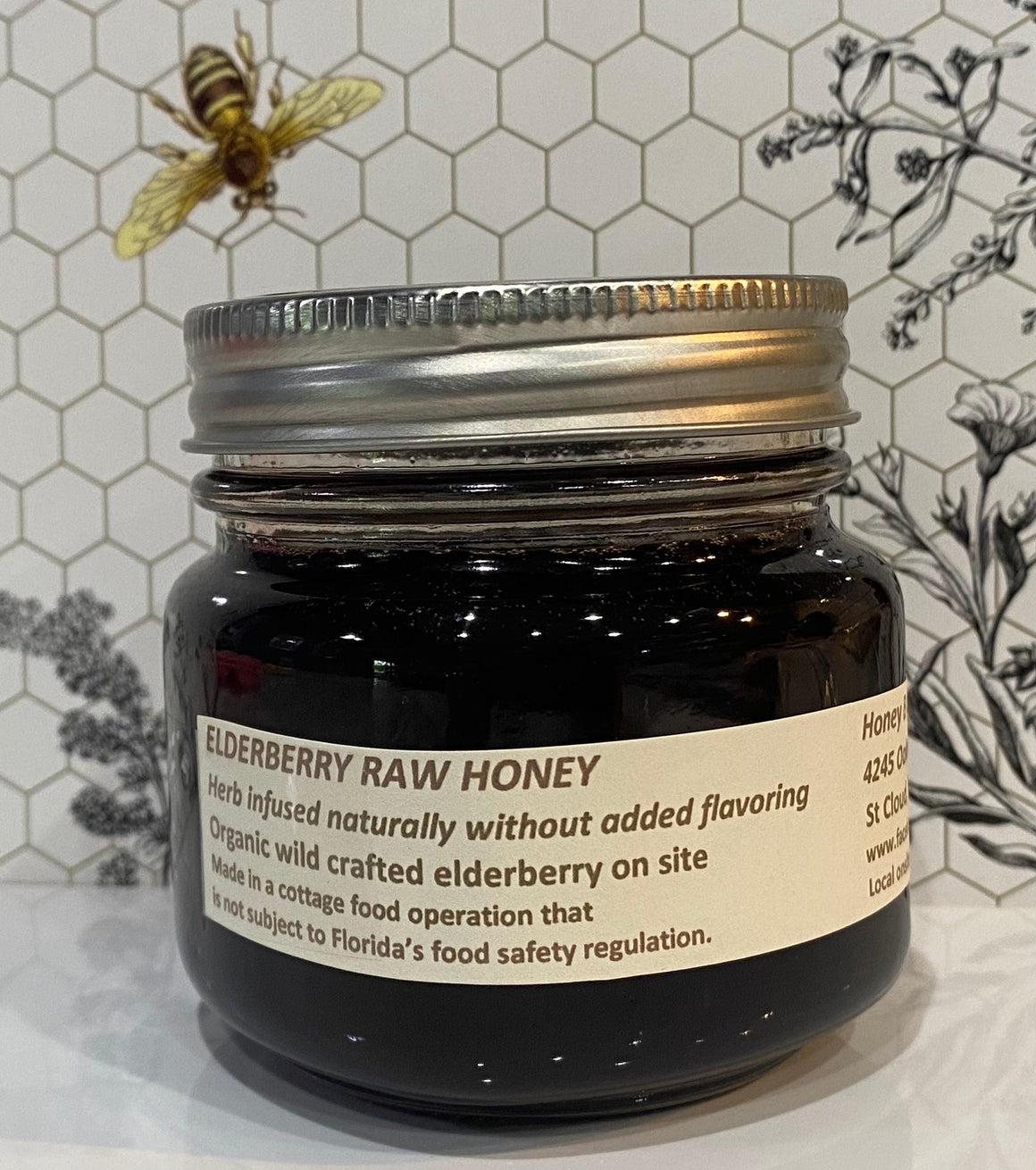 Raw Honey - Elderberrry - - Oakwood Natural Living